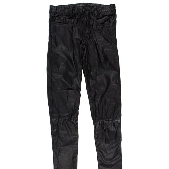 Mackage Lamb Leather Mid-Rise Skinny Pants / Leggings - Picture 2 of 4